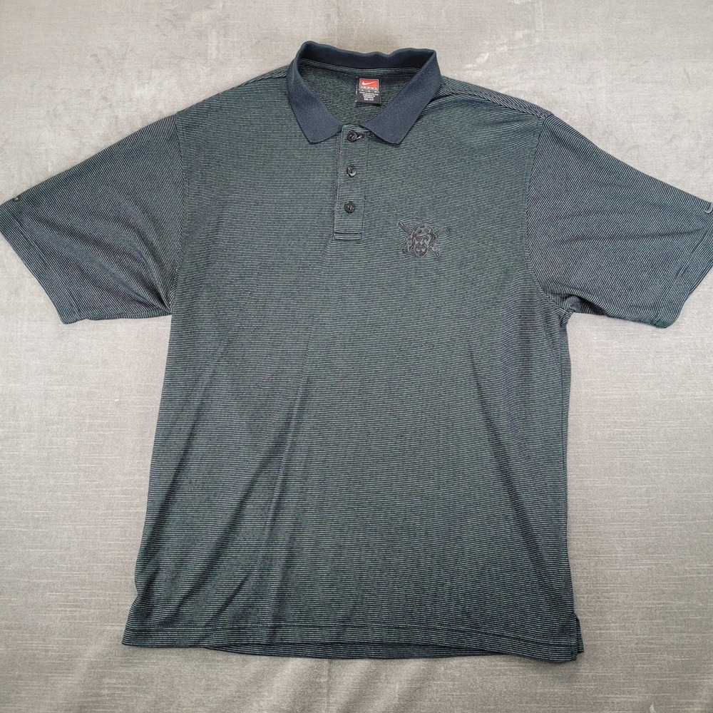 Nike Team Y2K Pittsburgh Pirates Polo Shirt Mens Medium Gray Striped Dri-Fit MLB